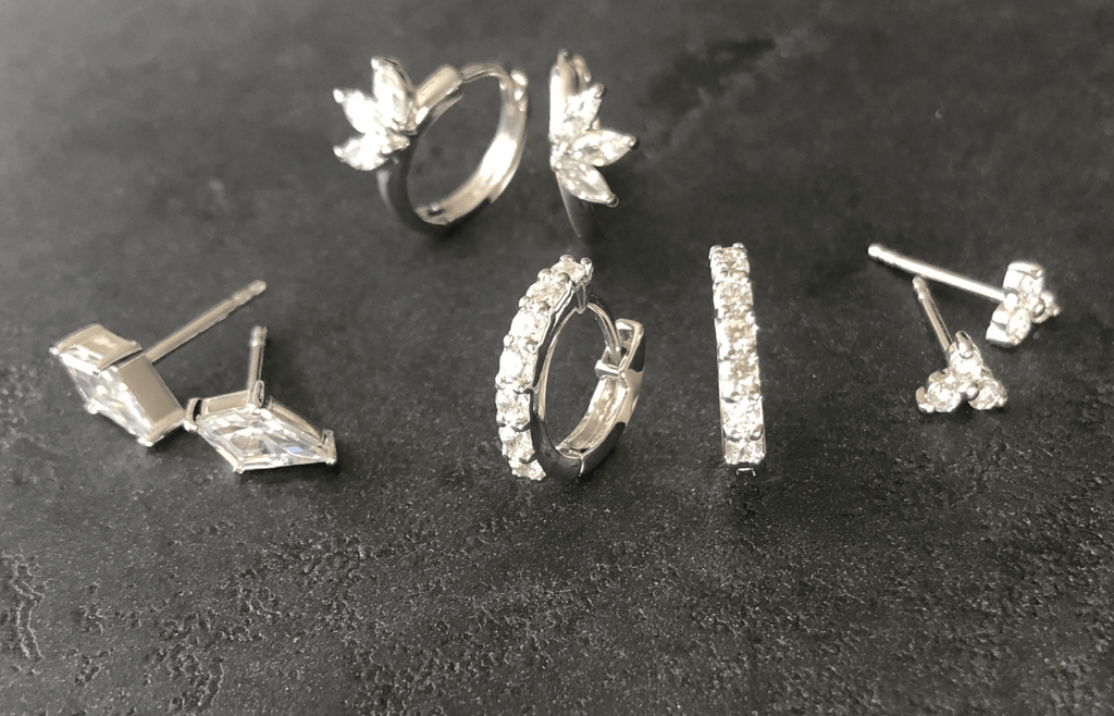 Hoop Earrings Diamond Simulants | Stack Essentials