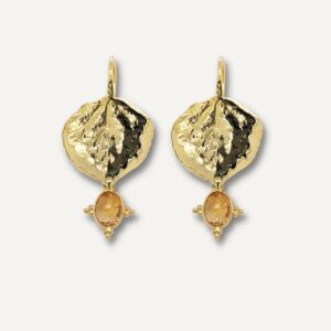 Natural gemstone earrings.
