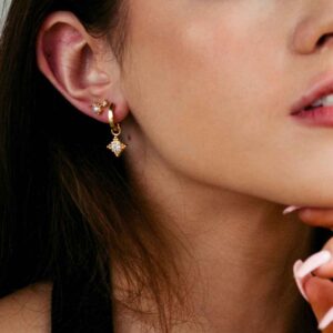 Hoop charm earrings.