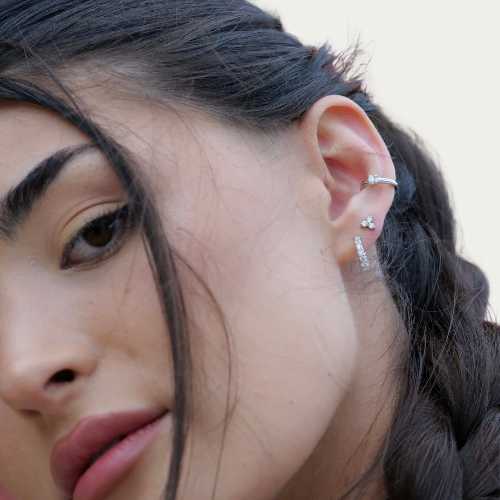 earring stack on model