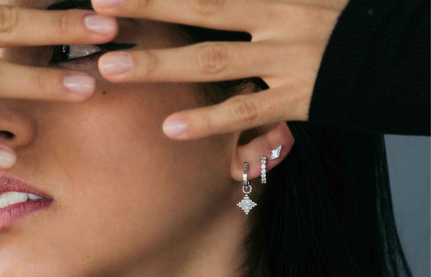 Curated ear piercing.