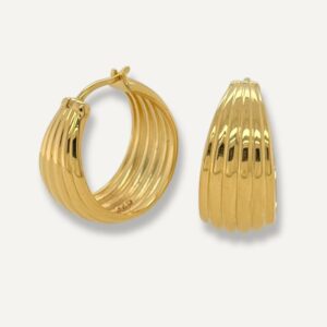 20mm hoops gold vermeil - fan shape.