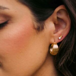 Diamond simulant earrings.